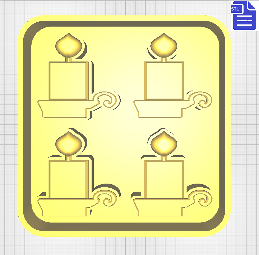 Candlestick in Holder Silicone Mold Housing STL File - for 3D printing - FILE ONLY - with tray to make your own silicone molds - The Crafts and Glitter Shop