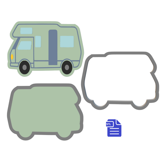 3pc Camper Van Bath Bomb Mold STL File - for 3D printing - FILE ONLY - The Crafts and Glitter Shop