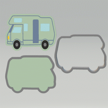 3pc Camper Van Bath Bomb Mold STL File - for 3D printing - FILE ONLY - The Crafts and Glitter Shop