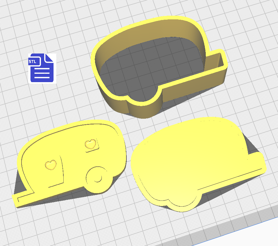 3pc RV Bath Bomb Mold STL File - for 3D printing - FILE ONLY - The Crafts and Glitter Shop