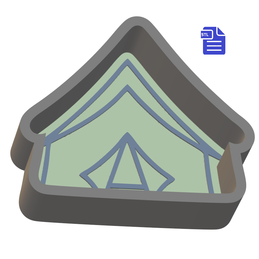 1pc Camping Tent Bath Bomb Mold STL File - for 3D printing - FILE ONLY