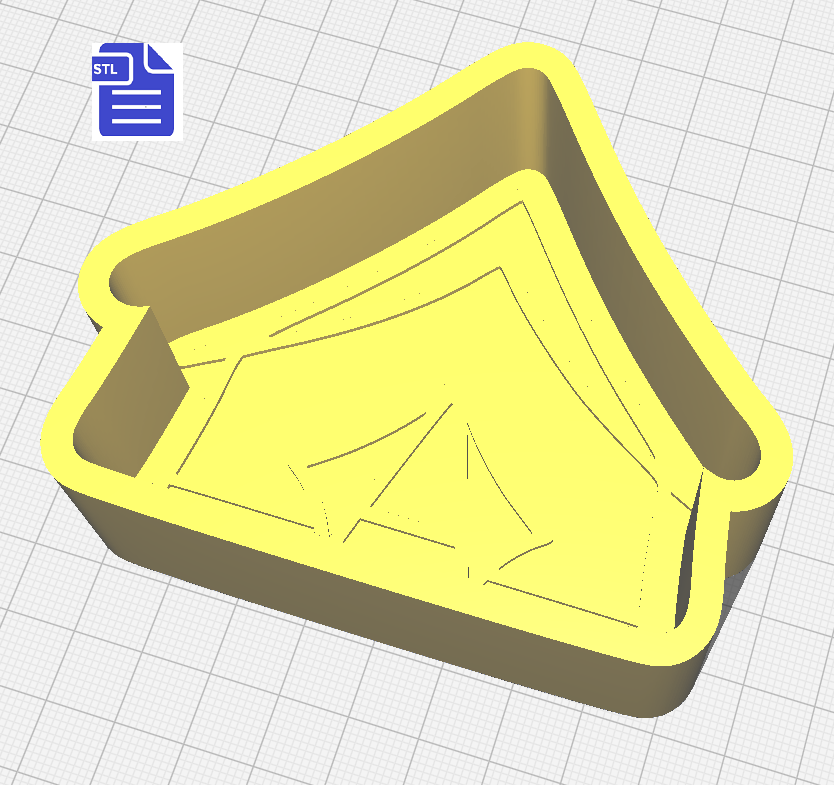 1pc Camping Tent Bath Bomb Mold STL File - for 3D printing - FILE ONLY