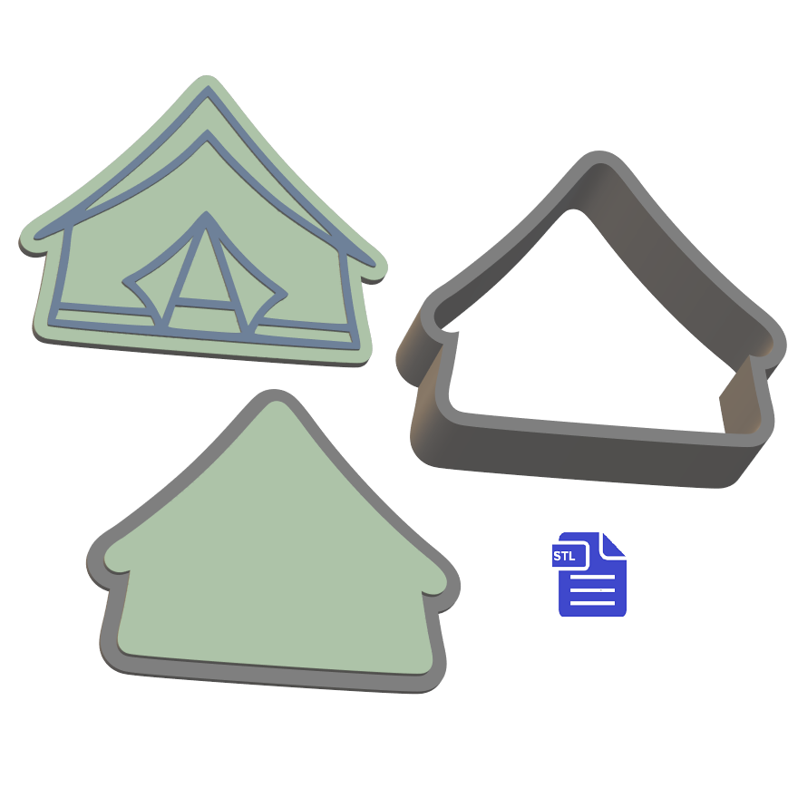 3pc Camping Tent Bath Bomb Mold STL File - for 3D printing - FILE ONLY - The Crafts and Glitter Shop