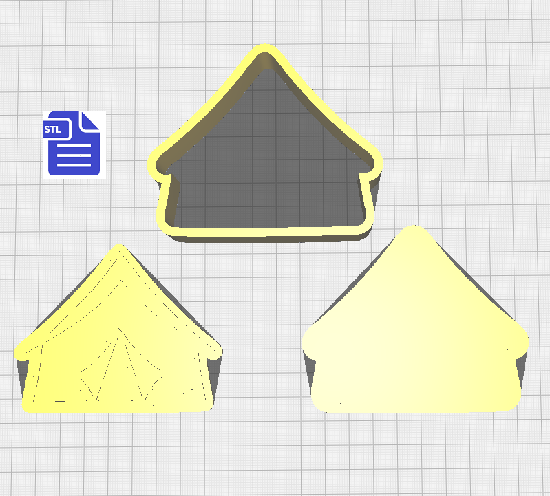 3pc Camping Tent Bath Bomb Mold STL File - for 3D printing - FILE ONLY - The Crafts and Glitter Shop