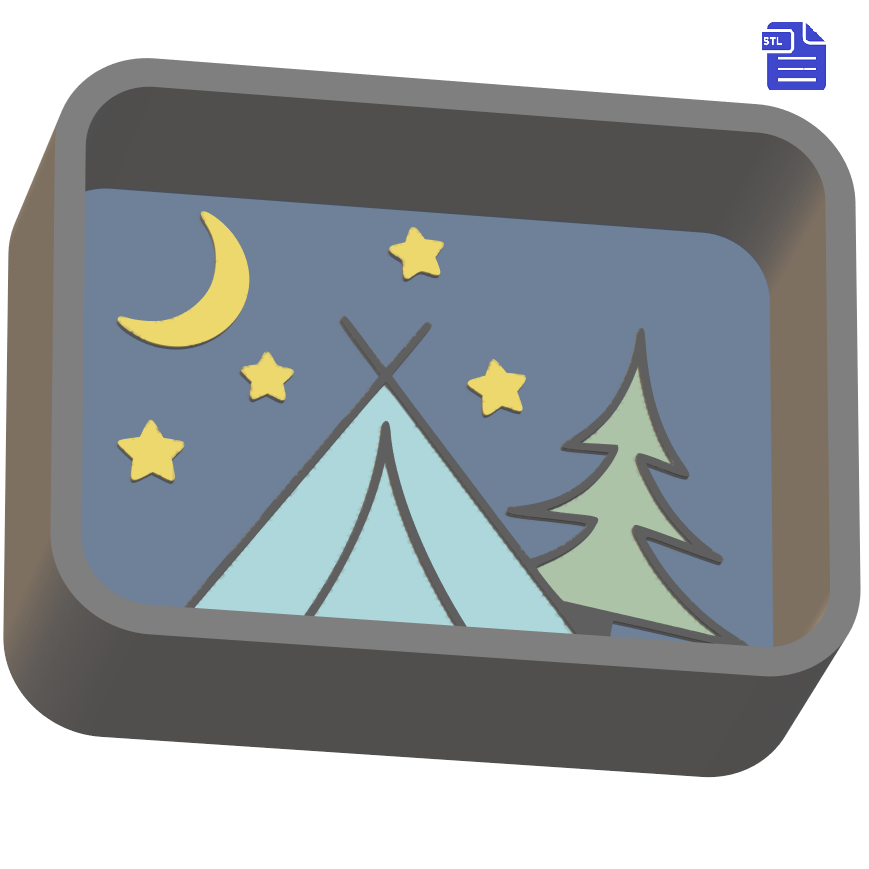 1pc Moonlight Camping Bath Bomb Mold STL File - for 3D printing - FILE ONLY