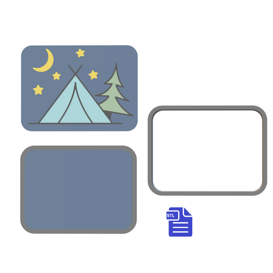 3pc Moonlight Camping Bath Bomb Mold STL File - for 3D printing - FILE ONLY - The Crafts and Glitter Shop