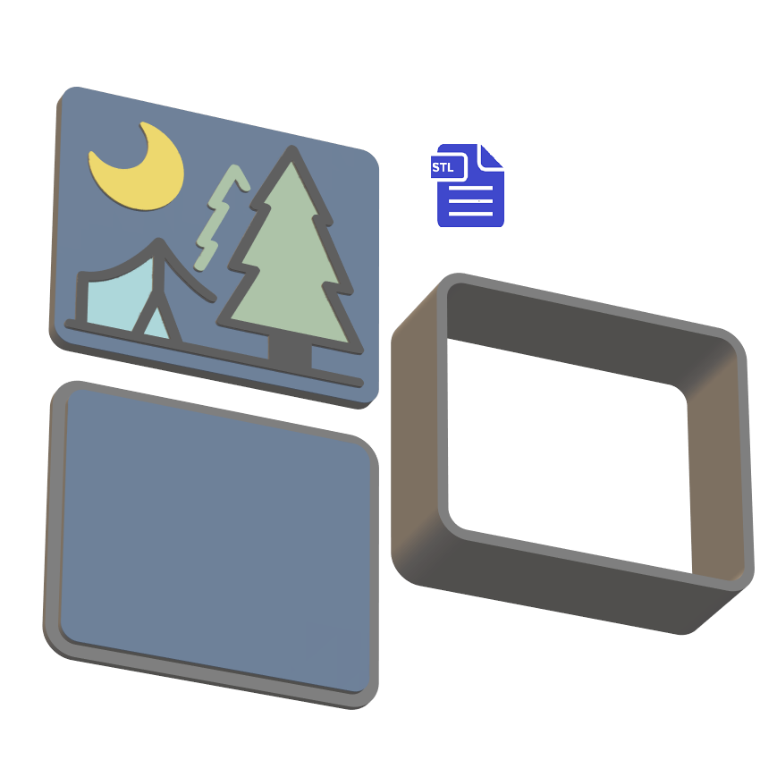 3pc Camping Bath Bomb Mold STL File - for 3D printing - FILE ONLY - The Crafts and Glitter Shop