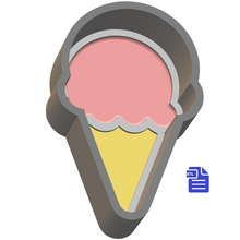 Load image into Gallery viewer, 1pc Ice Cream Cone Bath Bomb Mold STL File - for 3D printing - FILE ONLY