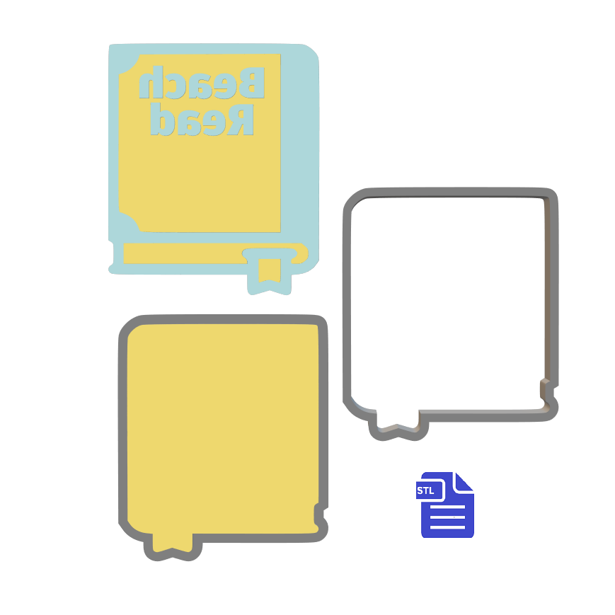 3pc Beach Read Book Bath Bomb Mold STL File - for 3D printing - FILE ONLY - The Crafts and Glitter Shop