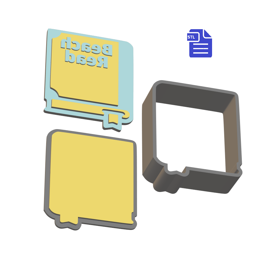 3pc Beach Read Book Bath Bomb Mold STL File - for 3D printing - FILE ONLY - The Crafts and Glitter Shop
