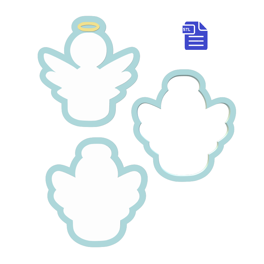 3pc Angel Bath Bomb Mold STL File - for 3D printing - FILE ONLY - The Crafts and Glitter Shop