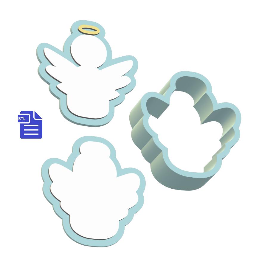 3pc Angel Bath Bomb Mold STL File - for 3D printing - FILE ONLY - The Crafts and Glitter Shop