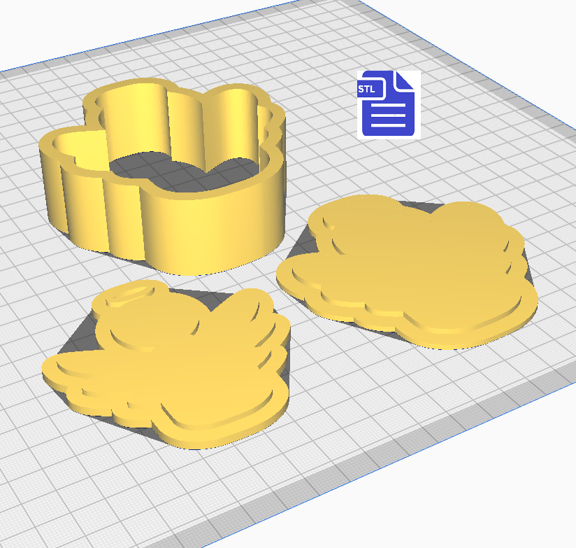 3pc Angel Bath Bomb Mold STL File - for 3D printing - FILE ONLY - The Crafts and Glitter Shop