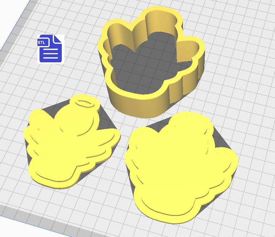 3pc Angel Bath Bomb Mold STL File - for 3D printing - FILE ONLY - The Crafts and Glitter Shop