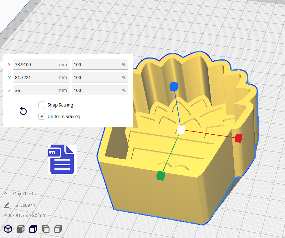 1pc Succulent Bath Bomb Mold STL File - for 3D printing - FILE ONLY