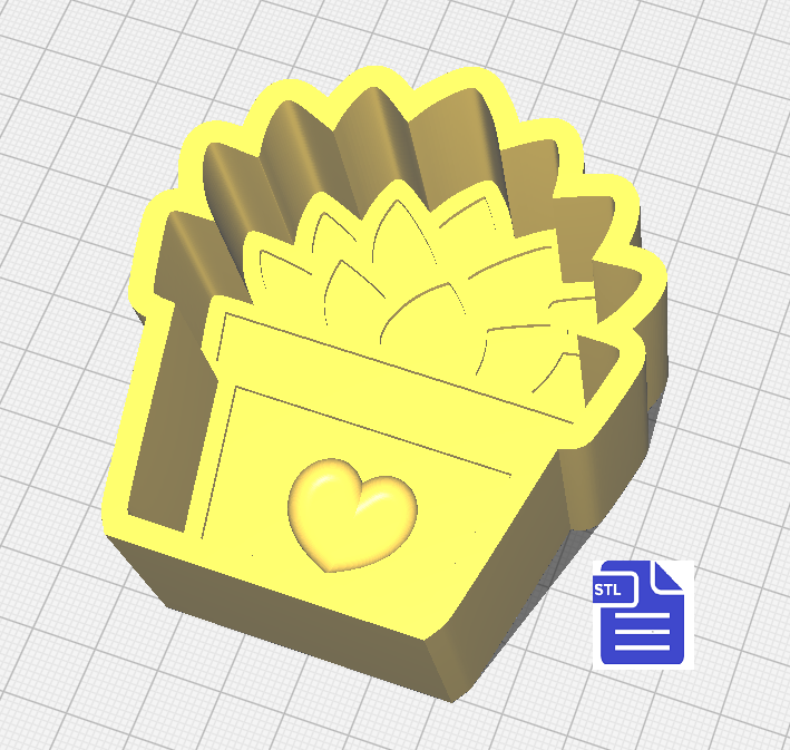 1pc Succulent Bath Bomb Mold STL File - for 3D printing - FILE ONLY