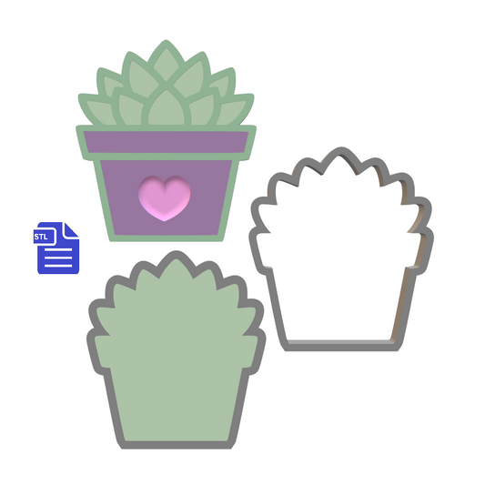 3pc Succulent Bath Bomb Mold STL File - for 3D printing - FILE ONLY - The Crafts and Glitter Shop
