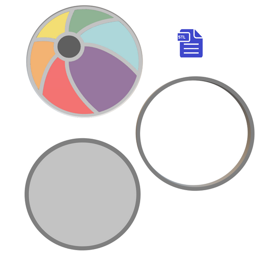 3pc Beach Ball Bath Bomb Mold STL File - for 3D printing - FILE ONLY - The Crafts and Glitter Shop