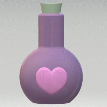 3D Love Potion Jar STL File - for 3D printing - FILE ONLY