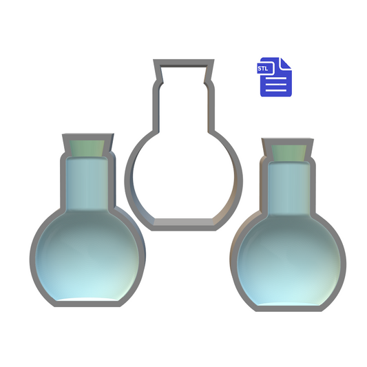 3pc 3D Potion Jar Bath Bomb Mold STL File - for 3D printing - FILE ONLY - The Crafts and Glitter Shop