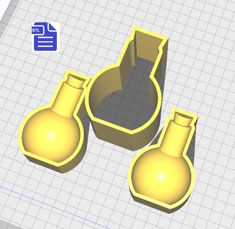 3pc 3D Potion Jar Bath Bomb Mold STL File - for 3D printing - FILE ONLY - The Crafts and Glitter Shop
