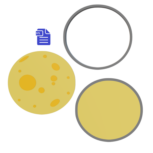 3pc Full Moon Bath Bomb Mold STL File - for 3D printing - FILE ONLY - The Crafts and Glitter Shop