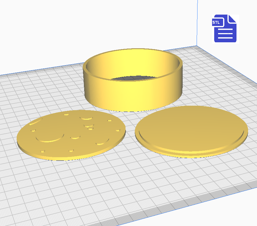 3pc Full Moon Bath Bomb Mold STL File - for 3D printing - FILE ONLY - The Crafts and Glitter Shop