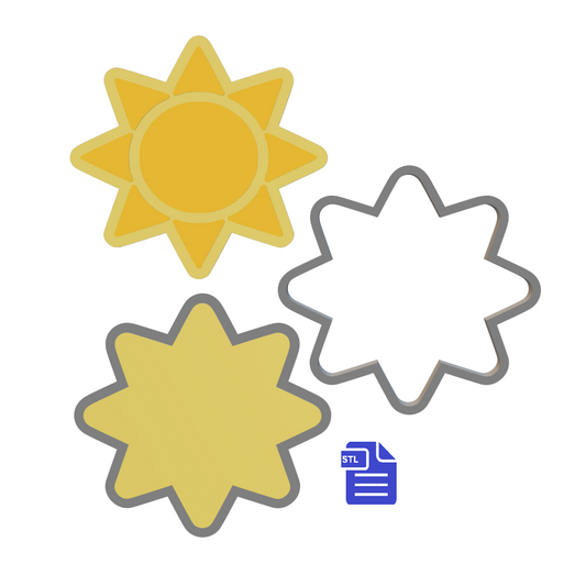3pc Sun Bath Bomb Mold STL File - for 3D printing - FILE ONLY - The Crafts and Glitter Shop