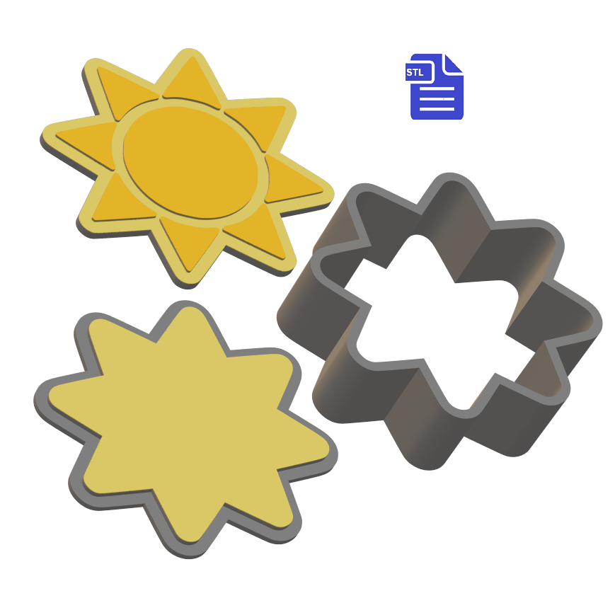 3pc Sun Bath Bomb Mold STL File - for 3D printing - FILE ONLY - The Crafts and Glitter Shop