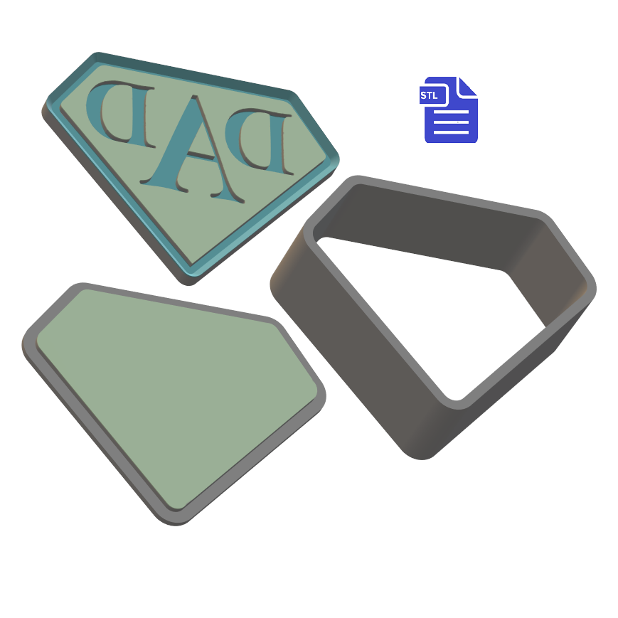 3pc Dad Bath Bomb Mold STL File - for 3D printing - FILE ONLY - The Crafts and Glitter Shop