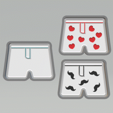 1pc Boxer Shorts Bath Bomb Mold STL File - for 3D printing - FILE ONLY - 3 designs included