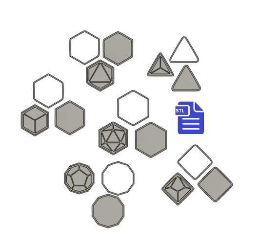 3pc Polyhedral Dice Set Bath Bomb Mold STL File - for 3D printing - FILE ONLY - The Crafts and Glitter Shop