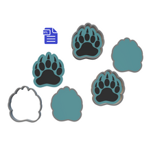 Load image into Gallery viewer, 1pc + 2pc + 3pc Bear Paw Bath Bomb Mold STL File - for 3D printing - FILE ONLY