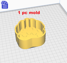 Load image into Gallery viewer, 1pc + 2pc + 3pc Bear Paw Bath Bomb Mold STL File - for 3D printing - FILE ONLY