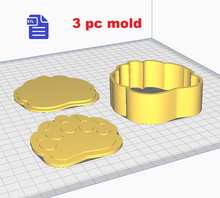 Load image into Gallery viewer, 1pc + 2pc + 3pc Bear Paw Bath Bomb Mold STL File - for 3D printing - FILE ONLY