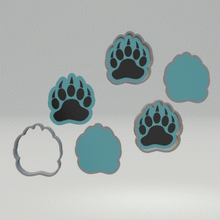 Load image into Gallery viewer, 1pc + 2pc + 3pc Bear Paw Bath Bomb Mold STL File - for 3D printing - FILE ONLY