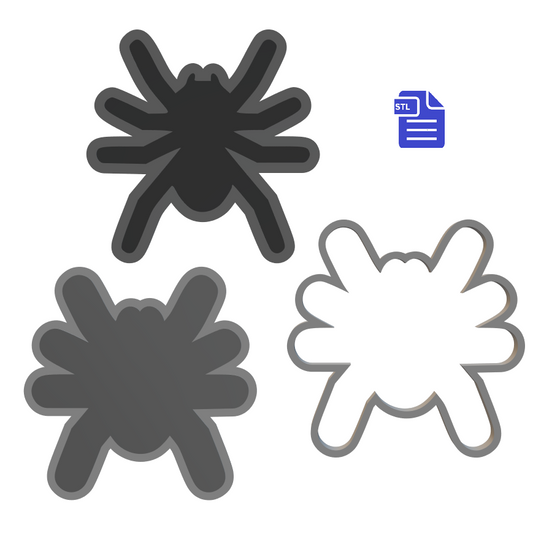 3pc Spider Bath Bomb Mold STL File - for 3D printing - FILE ONLY - The Crafts and Glitter Shop
