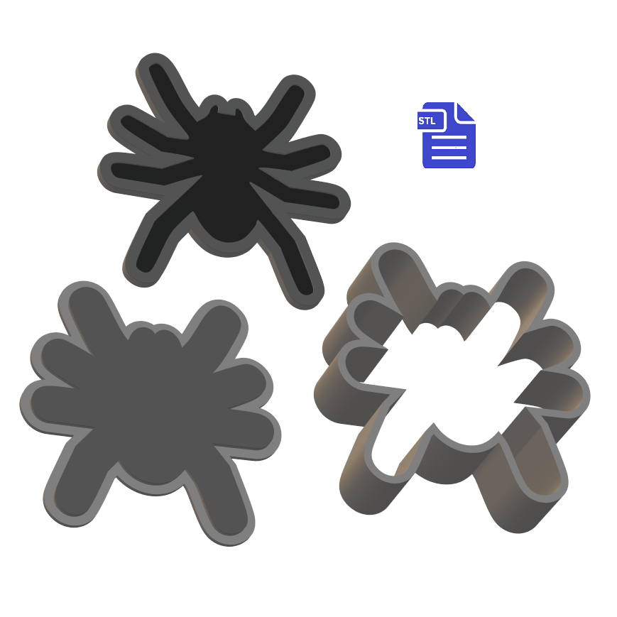 3pc Spider Bath Bomb Mold STL File - for 3D printing - FILE ONLY - The Crafts and Glitter Shop