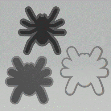 3pc Spider Bath Bomb Mold STL File - for 3D printing - FILE ONLY - The Crafts and Glitter Shop