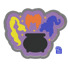 Load image into Gallery viewer, 1pc Witches &amp; Cauldron Bath Bomb Mold STL File - for 3D printing - FILE ONLY