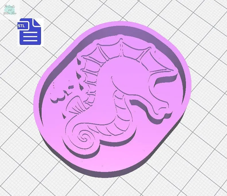 Seahorse Silicone Mold Housing STL File - for 3D printing - FILE ONLY - for making your own silicone molds - diy freshies mold
