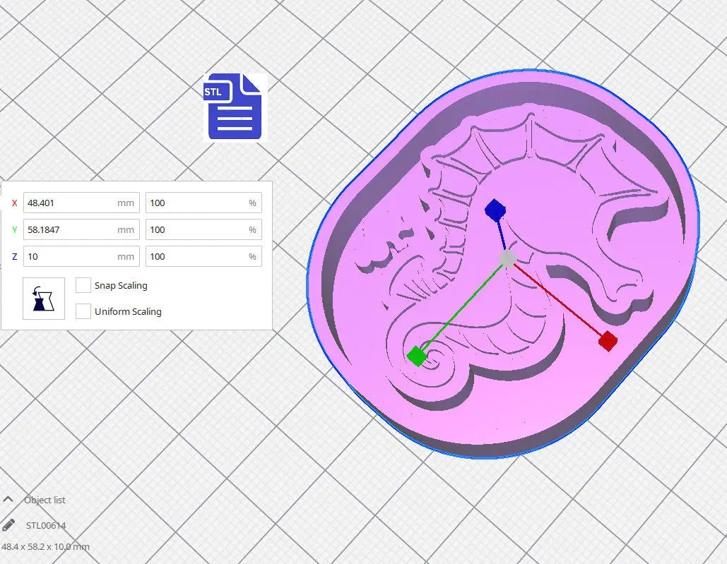 Seahorse Silicone Mold Housing STL File - for 3D printing - FILE ONLY - for making your own silicone molds - diy freshies mold