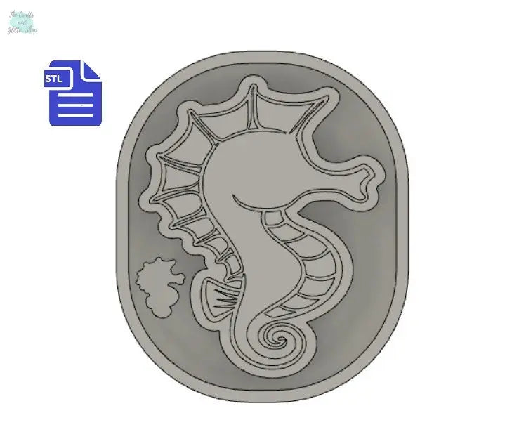 Seahorse Silicone Mold Housing STL File - for 3D printing - FILE ONLY - for making your own silicone molds - diy freshies mold - The Crafts and Glitter Shop