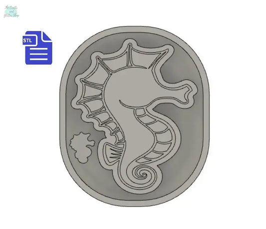 Seahorse Silicone Mold Housing STL File - for 3D printing - FILE ONLY - for making your own silicone molds - diy freshies mold - The Crafts and Glitter Shop