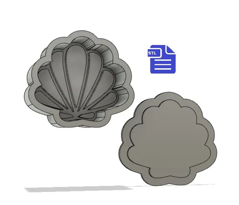 Seashell Bath Bomb Mold STL File - for 3D printing - FILE ONLY - Sea Shell Bath Bomb Press Mould Shower Steamer