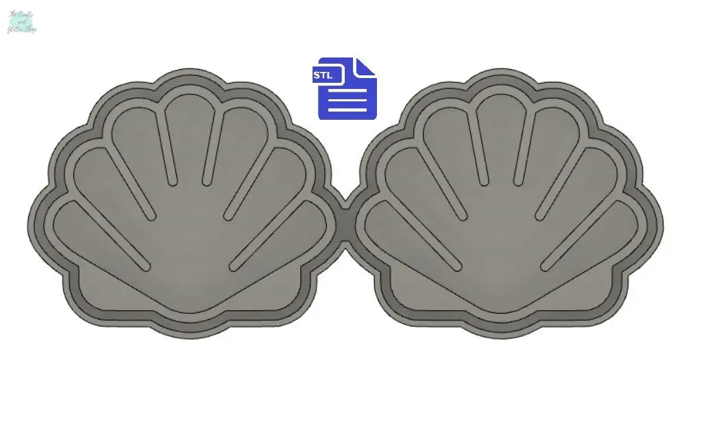 Seashell STL File - for 3D printing - FILE ONLY - tray included to make silicone molds - diy freshies mold - The Crafts and Glitter Shop