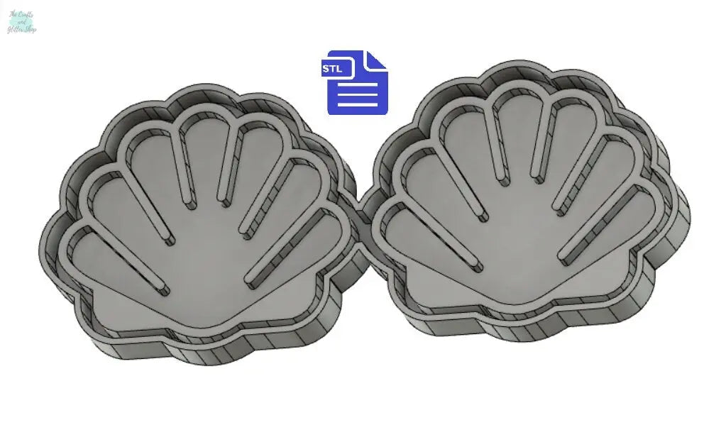 Seashell STL File - for 3D printing - FILE ONLY - tray included to make silicone molds - diy freshies mold - The Crafts and Glitter Shop