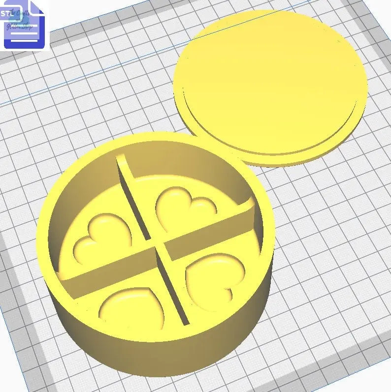 Self Care Snap Bar Mold STL File - for 3D printing - FILE ONLY - Hearts Snap Bar Bath Bomb Mold - Shower Steamer Mould - Bath Bomb Press