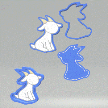 Sitting Goat Bath Bomb Mold STL File - for 3D printing - FILE ONLY - The Crafts and Glitter Shop