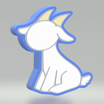 Sitting Goat Bath Bomb Mold STL File - for 3D printing - FILE ONLY - The Crafts and Glitter Shop